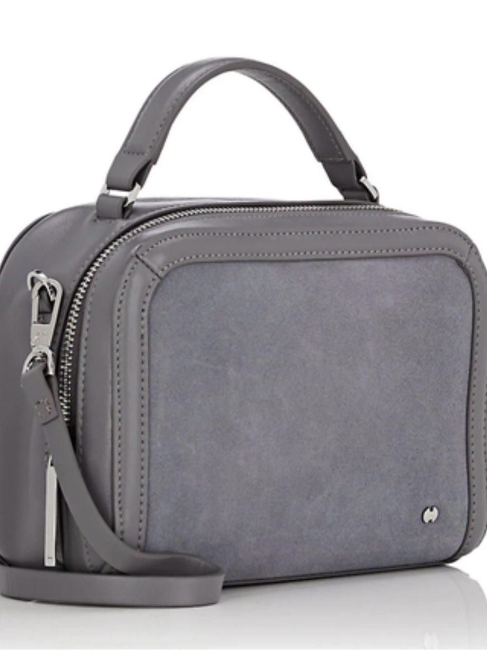 Halston Heritage Grey Leather and Suede Crossbody Bag